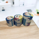Multicolored Woven Storage Basket With Lid:  Storage Basket - Natural