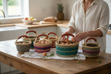 African Market Basket | Ghana Bolga Basket | (Colors Vary), 1 EA