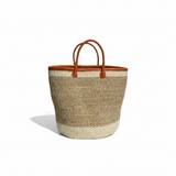 Cloud Mifuko Kiondo Kenya Bag - Tan & White