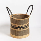 Ghana Laundry basket Hamper Basket Home Decor Basket - Black & Tan