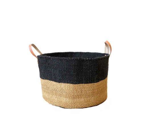 Black & Tan  Mifuko Kiondo Kenya Bag Shopping Bag, Picnic Bag, Storage, Floor Basket, Home Decor