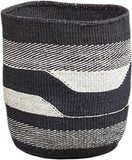 Kiondo Floor Sisal Storage Basket | Melange  Black and White