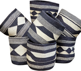 Kiondo Floor Sisal Storage Basket | Melange  Black and White