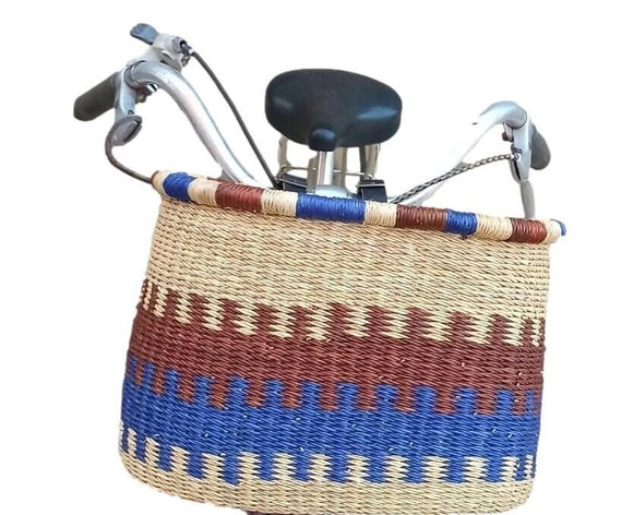 Bike Bicycle Basket - Blue & Brown