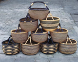 African Basket | Bolga Ghana Basket - Black and Tan