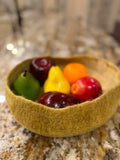 Felted Wool Nesting Bowl Organic eco-friendly minimalist decoration -  Mustard