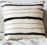 Modern Boho Wool Throw Pillow Cushion Covers - Chunky Stripped