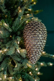 9” Glitter Sequoia Pine Cone Ornament - Champagne