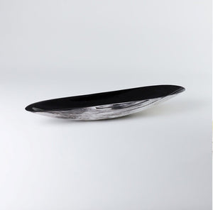Elongated Horn Oval Decorative Tray -Dark
