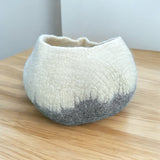 Ghana Basket Ukhumba Bowl - Eclipse White & Gentle Desert ombré color