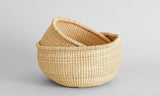 African Round Storage Bolga Ghana Woven Basket -Medium  Dye Free No Handles