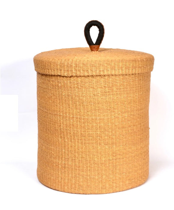 Ghana laundry basket Hamper Basket Home Decor Basket with a lid - Dye Free Brown