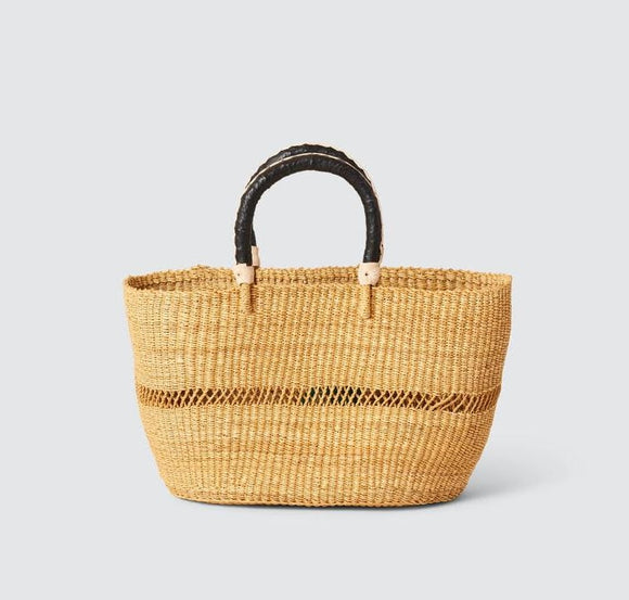 Vea Heavy Duty African Basket - Ghana Bolga - Shopping Natural Basket - Dye Free