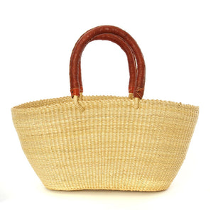 Vea Heavy Duty African Basket - Ghana Bolga - Shopping Natural Basket - Dye Free