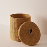Ghana laundry basket Hamper Basket Home Decor Basket with a lid - Dye Free With Black