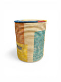 Multicolored Woven Storage Basket With Lid:  Storage Basket  or Laundry Baskets
