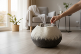 Ghana Basket Ukhumba Bowl - Eclipse White & Gentle Desert ombré color