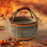 African Basket | Bolga Ghana Basket - Earth Tone