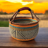 African Basket | Bolga Ghana Basket - Earth Tone