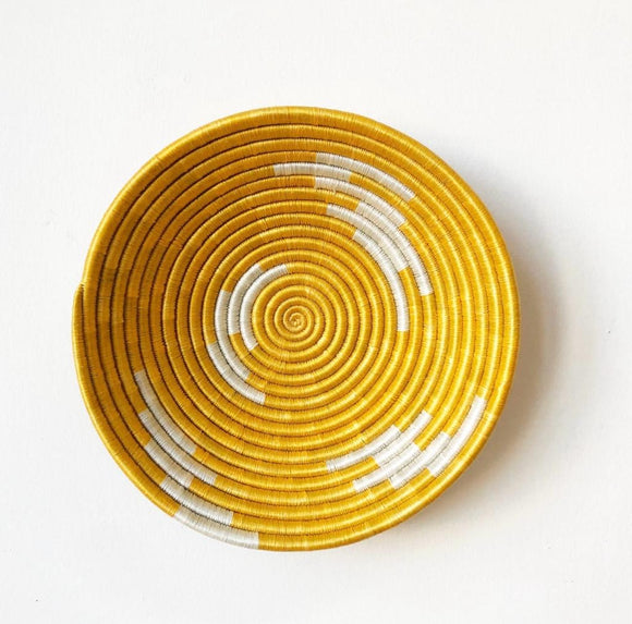 Trade Uganda African Bukedo Bowl Yellow & White 13