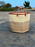 Mifuko Kiondo Kenya Bag - Two tone Beige and White