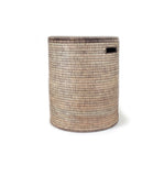 Woven Storage Basket With Lid:  Salima Monochrome Storage Basket - Brown