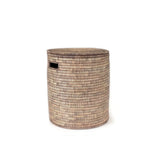 Woven Storage Basket With Lid:  Salima Monochrome Storage Basket - Brown