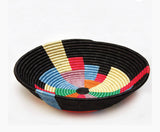 African Basket Rwanda Woven Basket - Color Block With Bright Colors