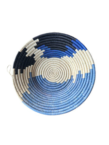 African  Uganda Woven Bowl - Coastal Breeze 12" x 3"