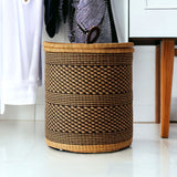 Ghana Black & Tan Laundry basket Hamper Basket Home Decor Basket -Coiled
