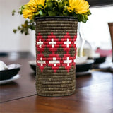 Gray & Red Vase / Planter