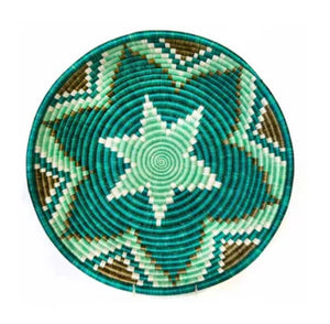 African Basket | Rwanda Basket | Woven Basket| - Green & Lime Green