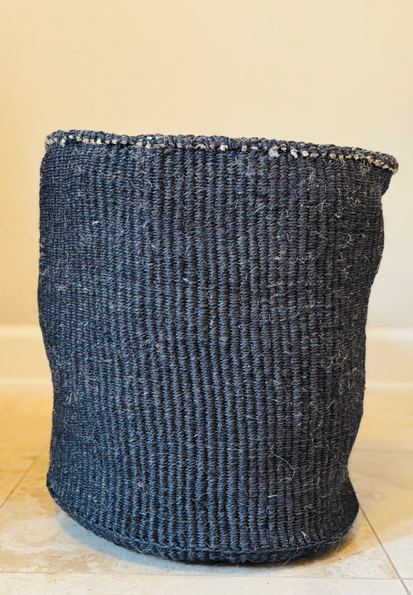 Kiondo Floor Sisal Storage Basket | Melange  Solid Black