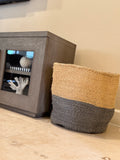 Kiondo Floor Sisal Storage Basket | Melange  Grey and Tan