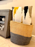Kiondo Floor Sisal Storage Basket | Melange  Grey and Tan