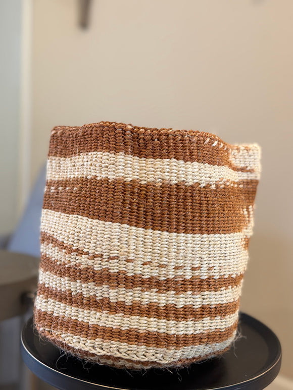 Kiondo Floor Sisal Storage Basket | Melange  Burnt Orange