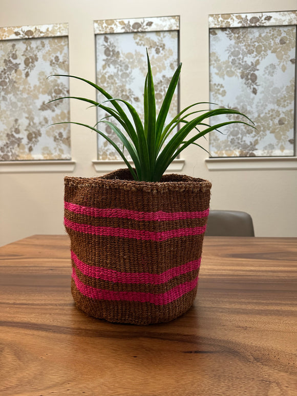 Kiondo Floor Sisal Storage Basket | Melange  Maroon