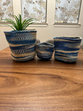 Kiondo Floor Sisal Storage Basket | Melange  Blue