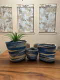 Kiondo Floor Sisal Storage Basket | Melange  Blue