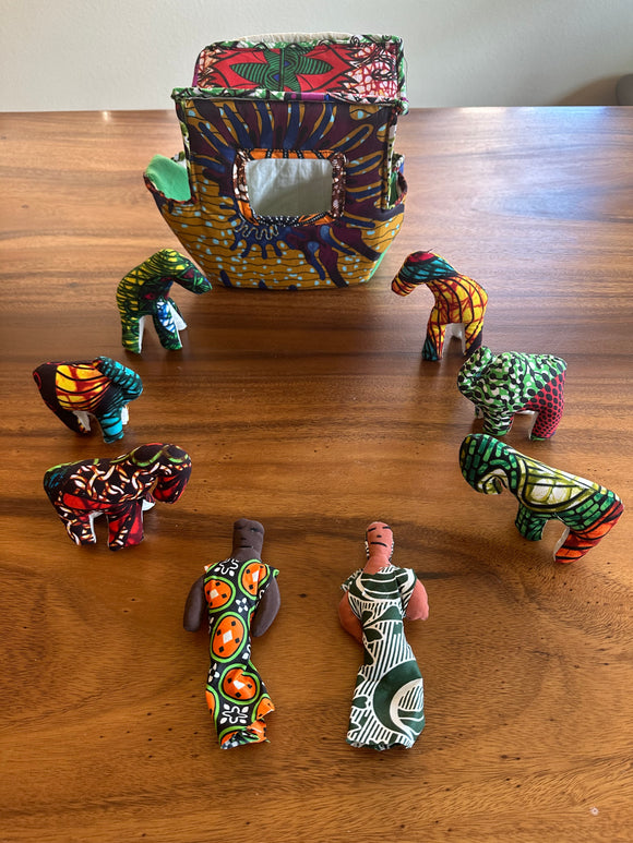Kitenge Stuffed Animals - MultiColor Noah's Ark