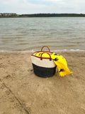White & Grey Extra Large  Mifuko Kiondo Kenya Bag,  Shopping Bag, Picnic Bag, Storage, Floor Basket, Home Decor Diameter: 17" x Height: 17" With Straps: 20.5"