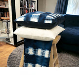 Modern Boho Wool Throw Pillow Cushion Covers - Indigo Adire