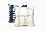 Modern Boho Wool Throw Pillow Cushion Covers - Indigo Adire