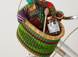 Bike Bicycle Basket - Lime Green & Orange