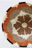 Mbali Rwanda Bowl  Basket- Earth tone With Burnt Orange