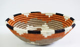 Mbali Rwanda Bowl  Basket- Earth tone With Burnt Orange