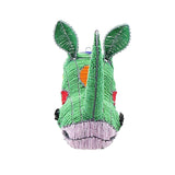 Mini Colourful Beaded Rhino Head