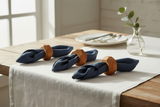 Handmade Teak or Iroko Wood Napkin Rings Set of 6
