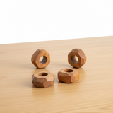 Handmade Teak or Iroko Wood Napkin Rings Set of 6