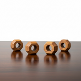 Handmade Teak or Iroko Wood Napkin Rings Set of 6